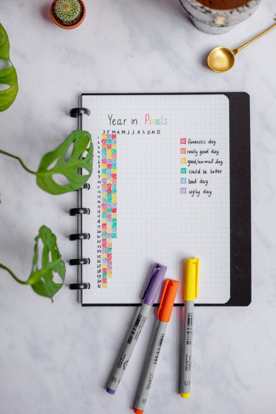 Grid page for reusable and erasable Planner