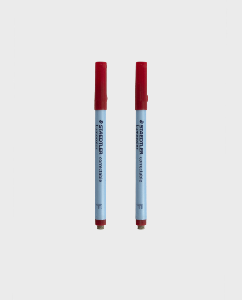 Two red erasable colored pens for the Asoki Planner