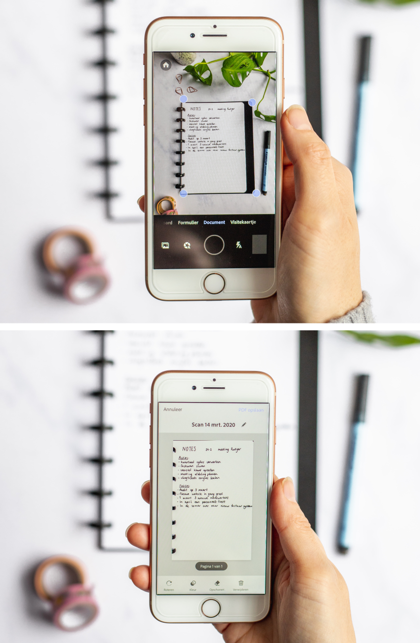 How to scan your A5 erasable whiteboard notebook with your phone