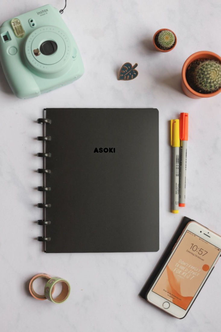 Erasable Notebook Asoki Planner Black medium thickness