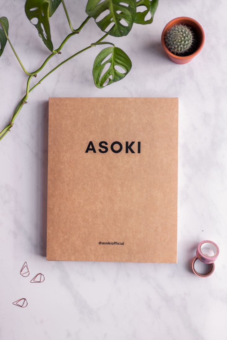Cardboard-Box for the branded Asoki Planner